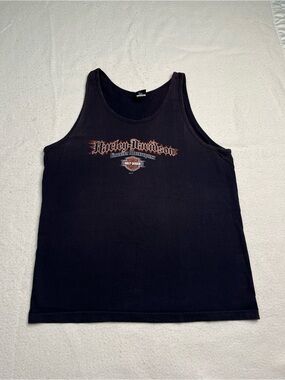 2007 Harley Davidson Oakland California Black Tank Top Shirt Mens XL Vintage Y2K